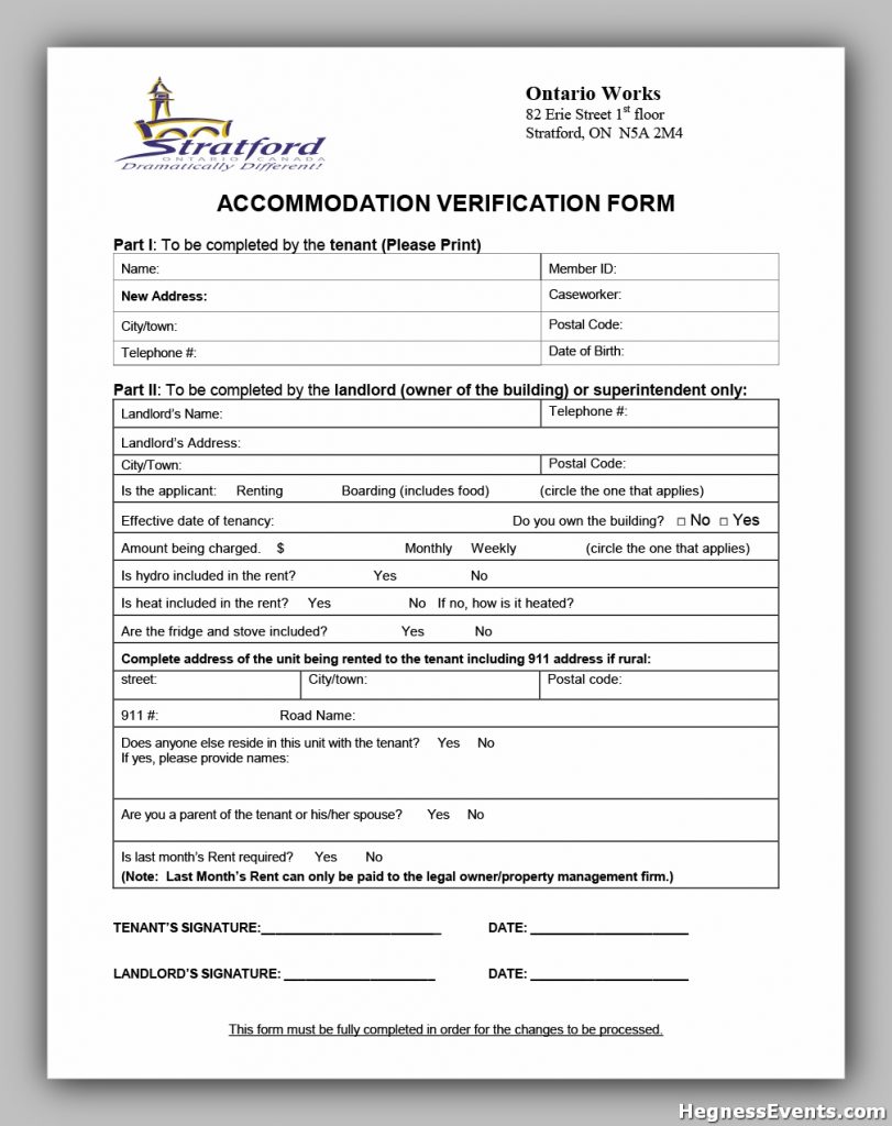 rental verification form 18