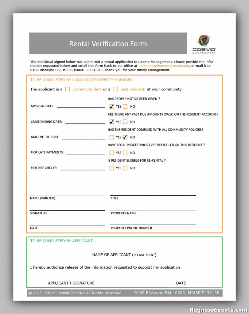 rental verification form 22