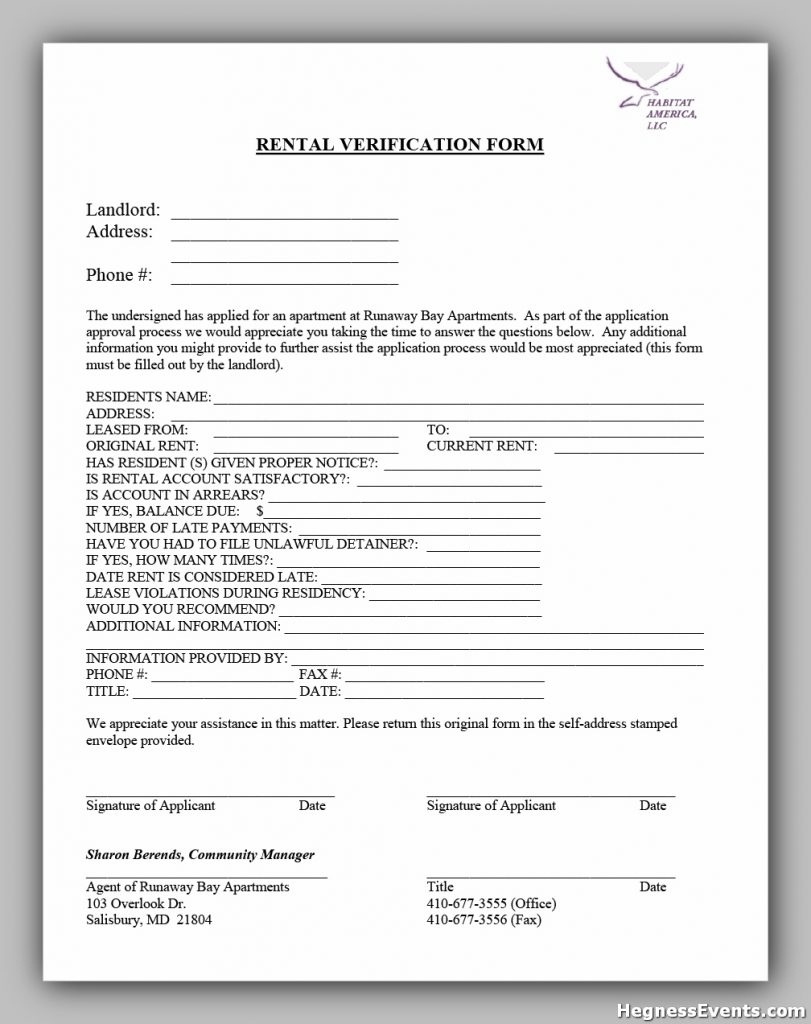 rental verification form 23