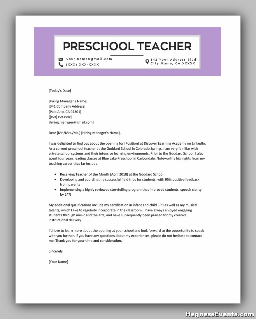 5th grade teacher cover letter