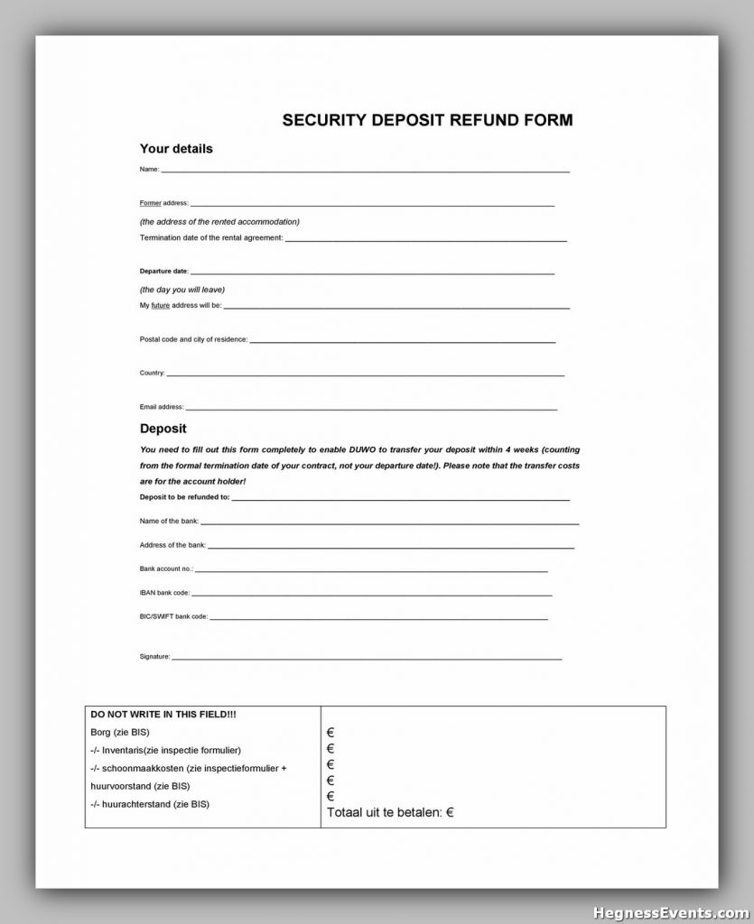 Security Deposit Form 09