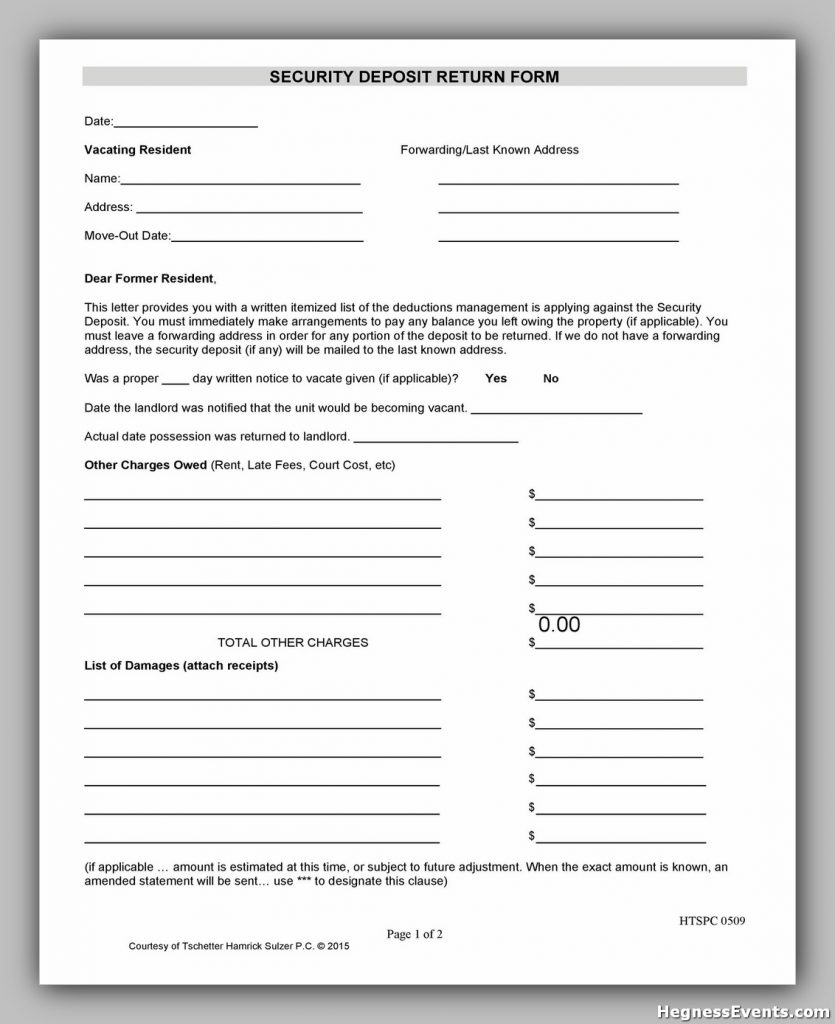 Security Deposit Form 10