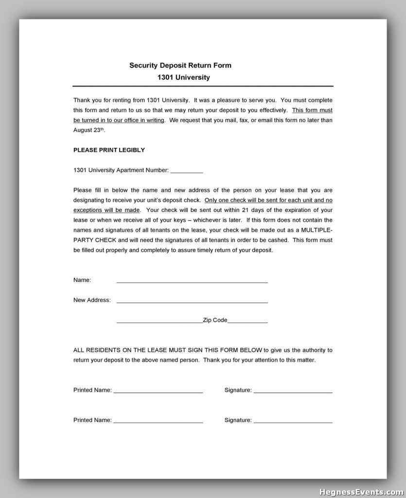 Security Deposit Form 13