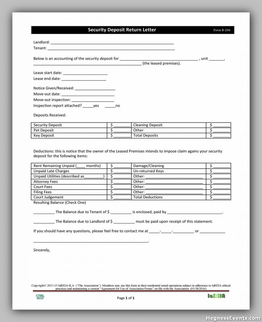 Security Deposit Form 17