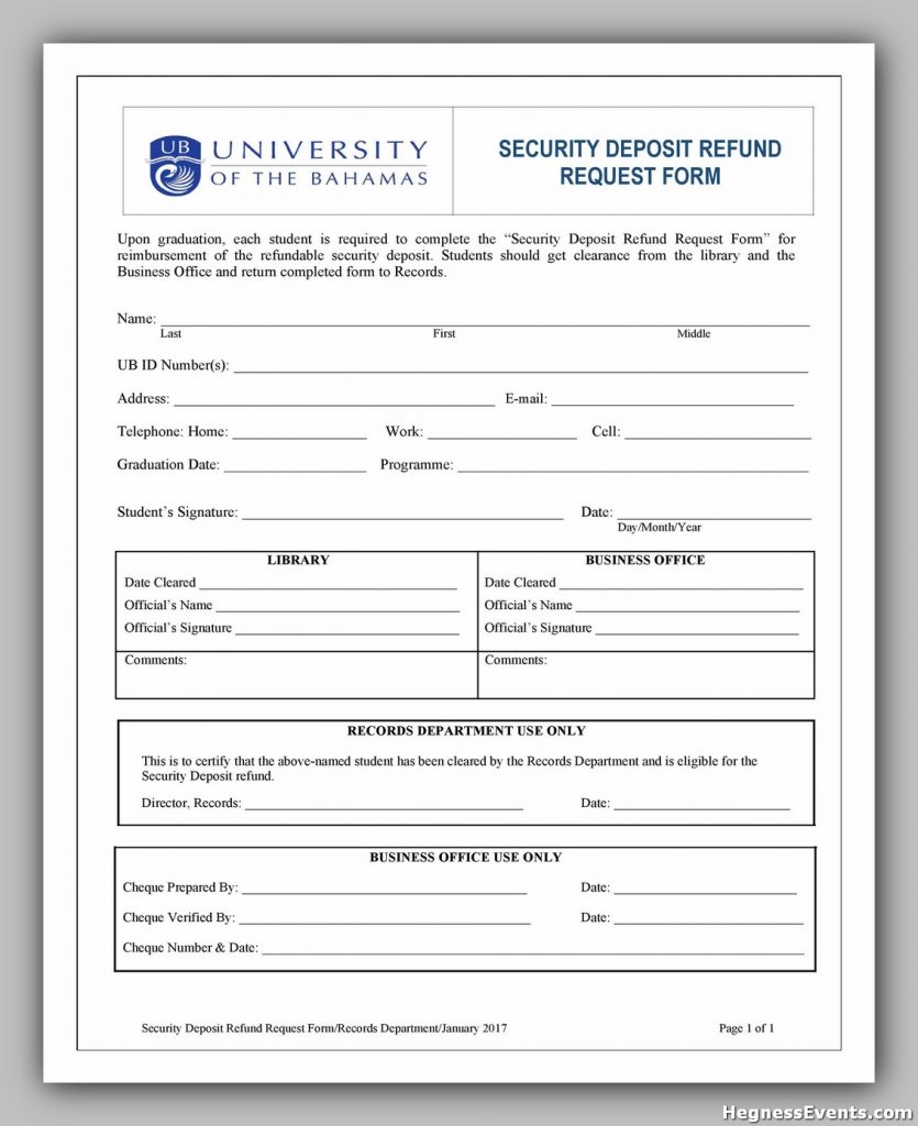 Security Deposit Form 34