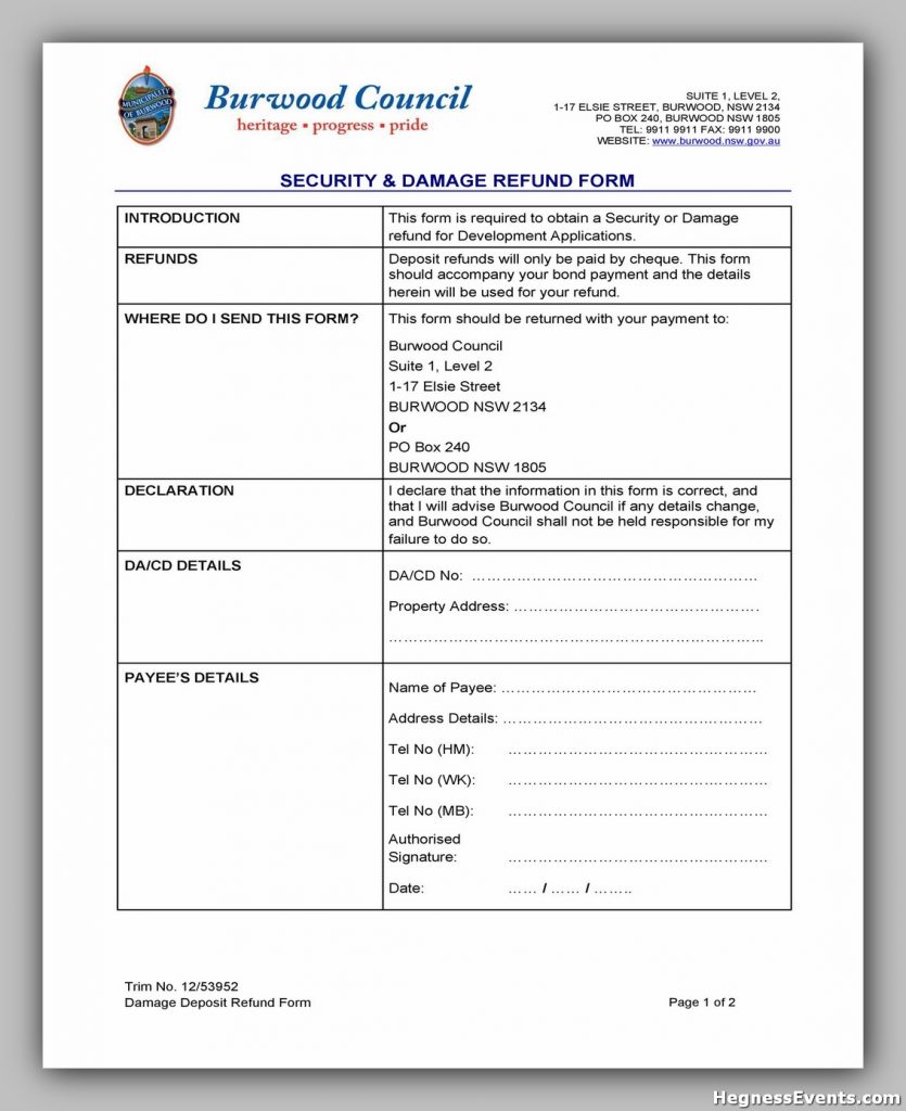 Security Deposit Form 35