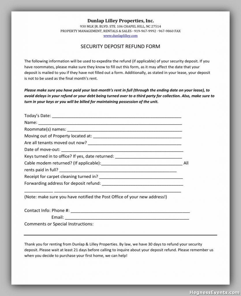 Security Deposit Form 38