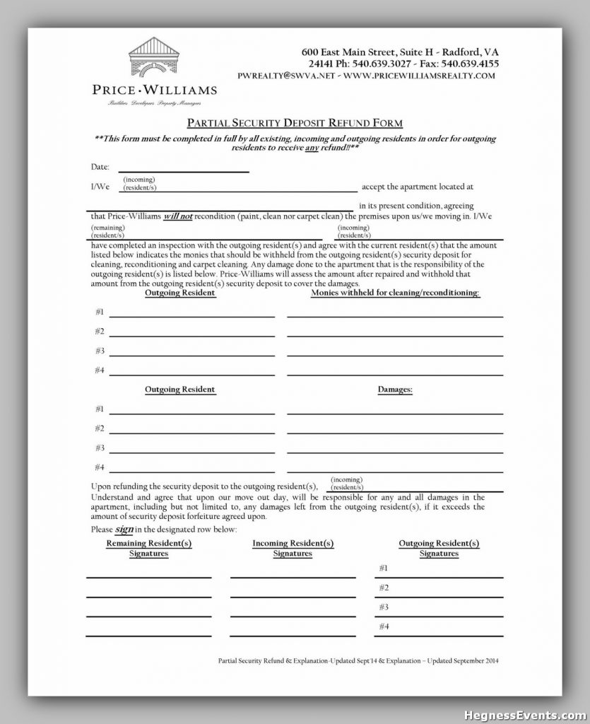 Security Deposit Form 40