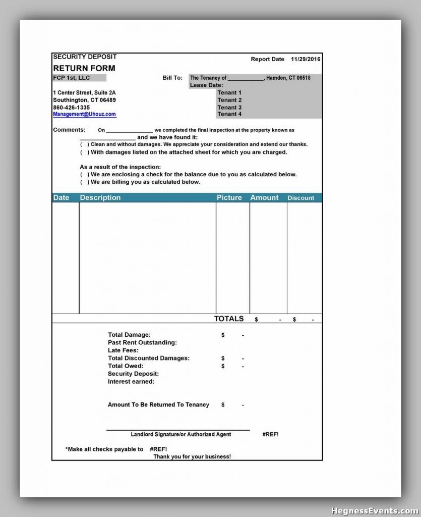 Security Deposit Form 42