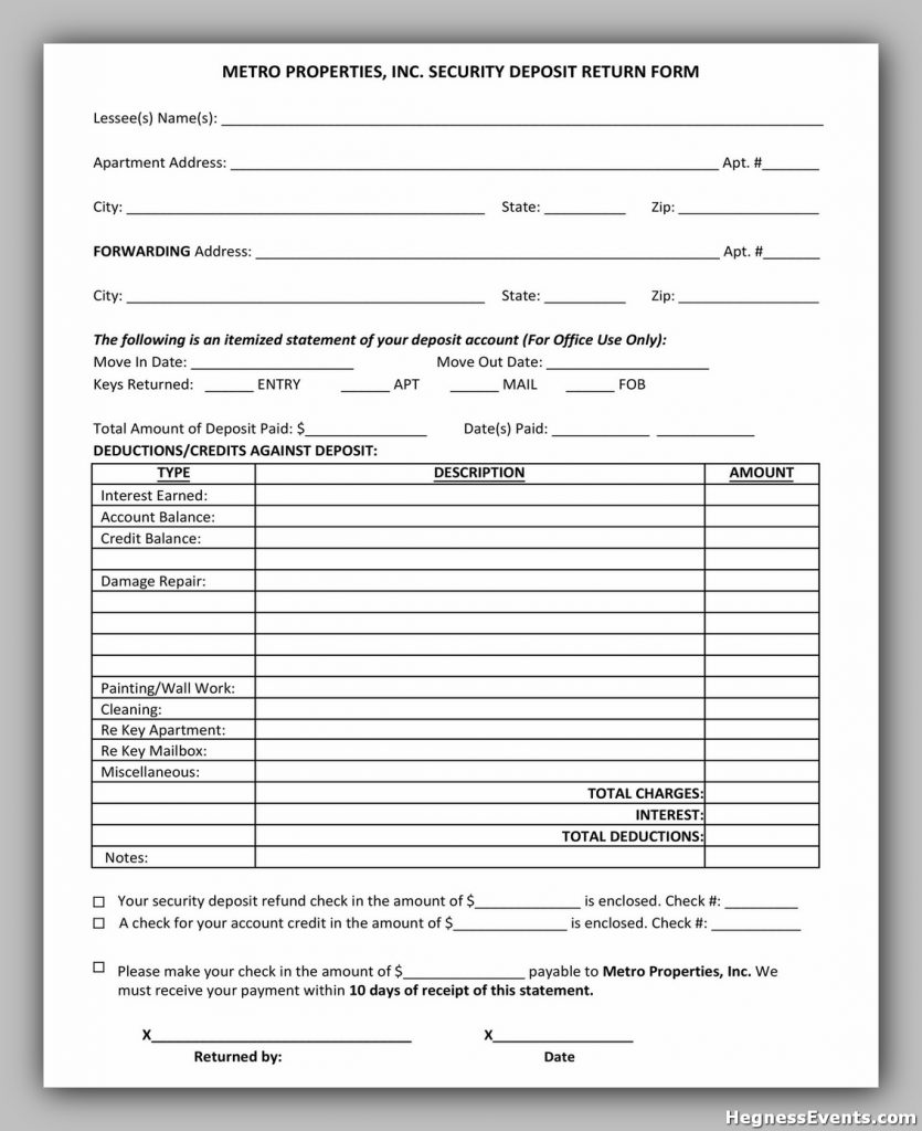 Security Deposit Form 43