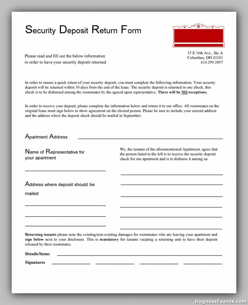 Security Deposit Form 44