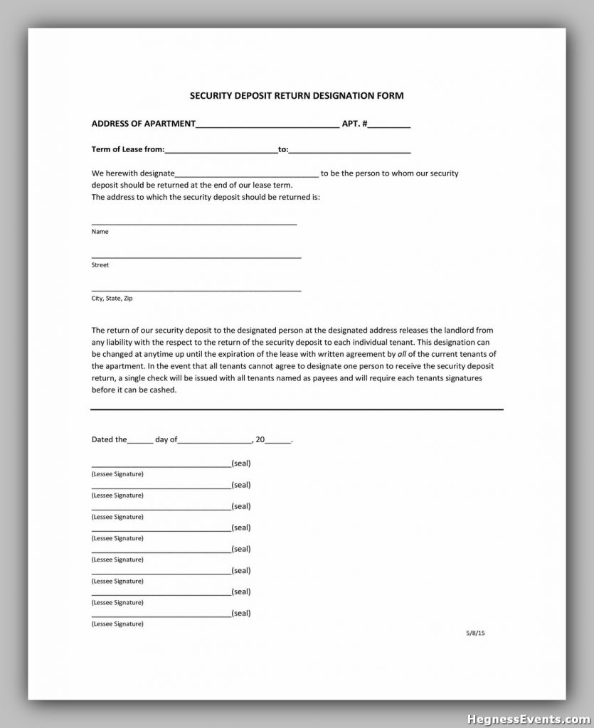 Security Deposit Form 45