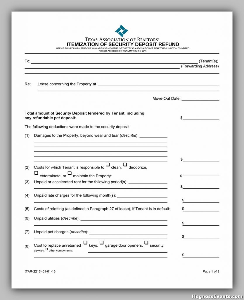 Security Deposit Form 46