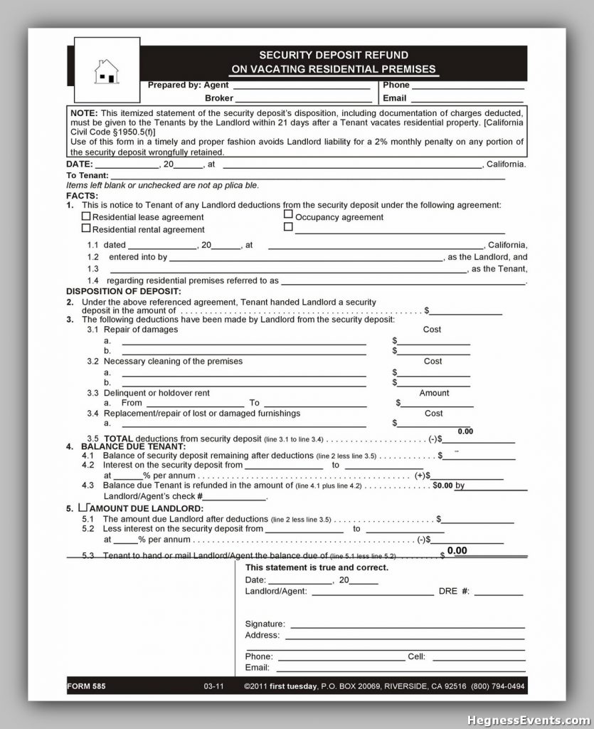 Security Deposit Form 48