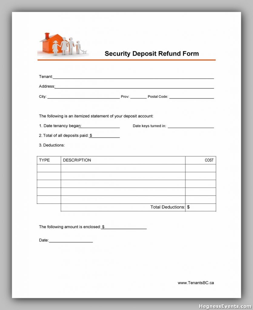 Security Deposit Return Form 26