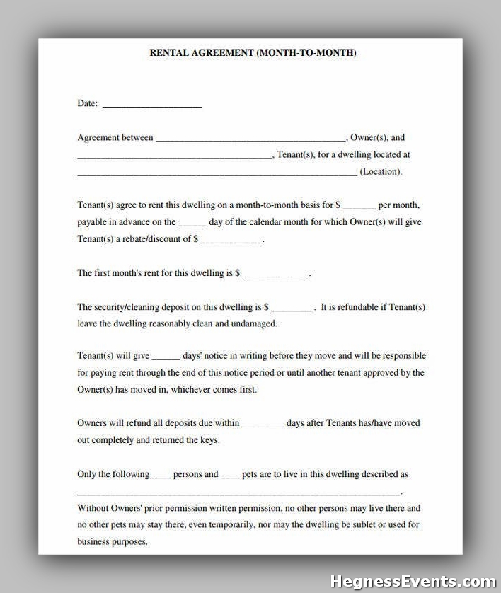 Short Term Rental Agreement Form