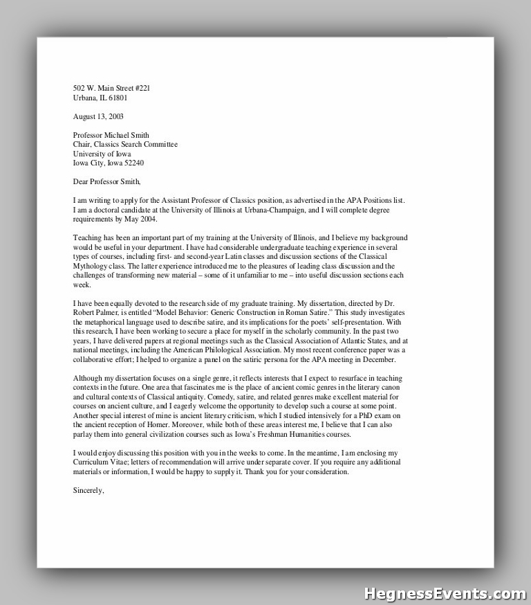 college teacher cover letter
