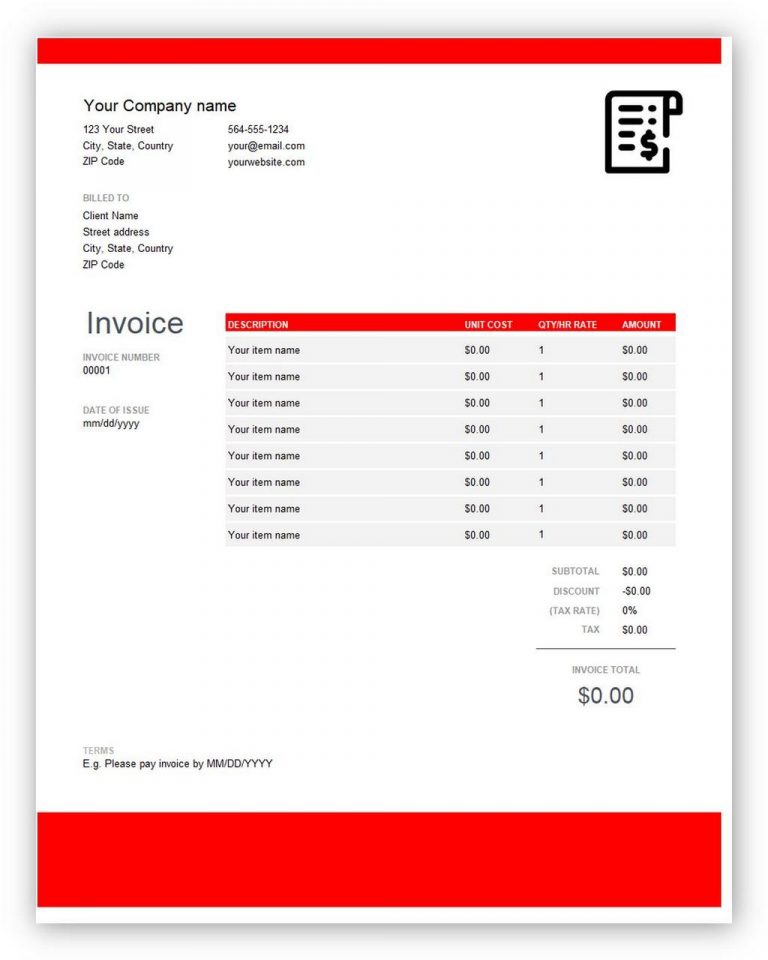 quickbooks invoice template word quickbooks invoice template word