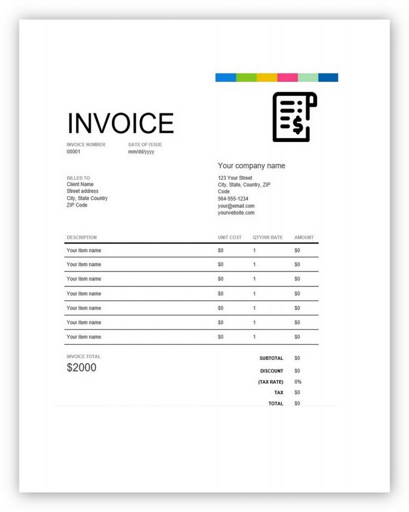 quickbooks invoice sample