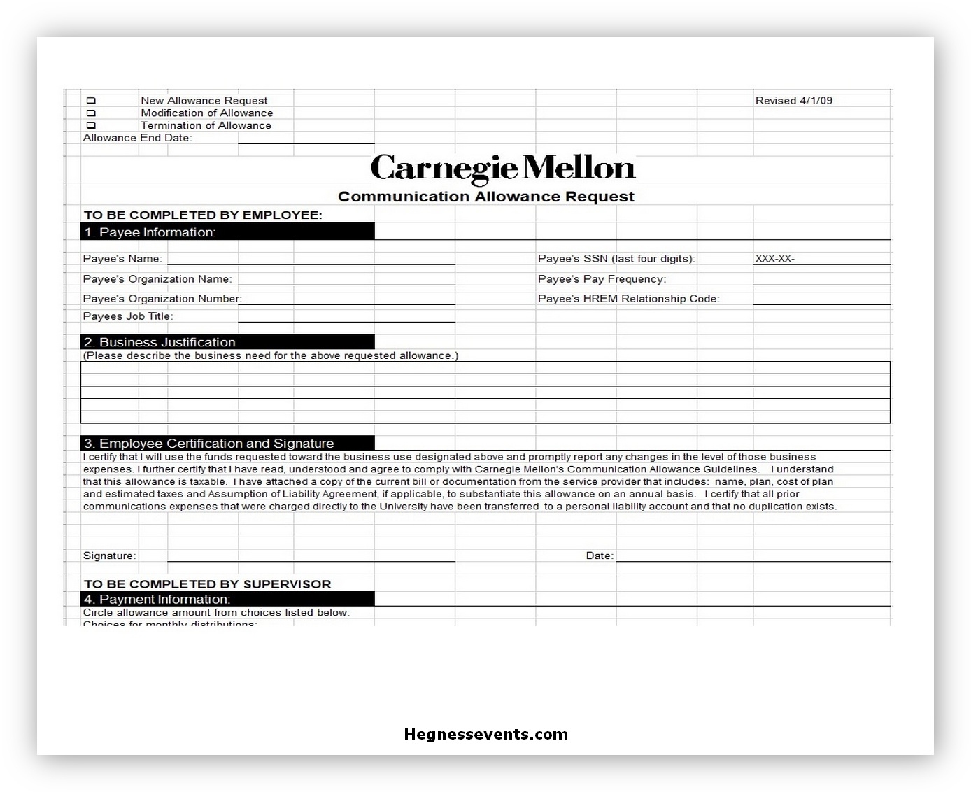 Communication Allowance Request Form