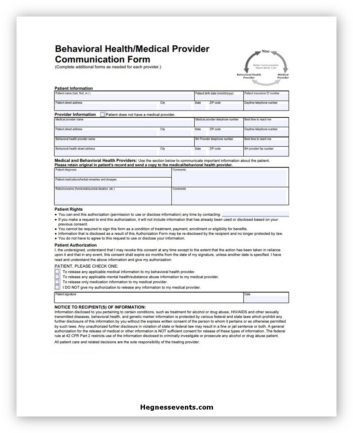 Communication Form Template