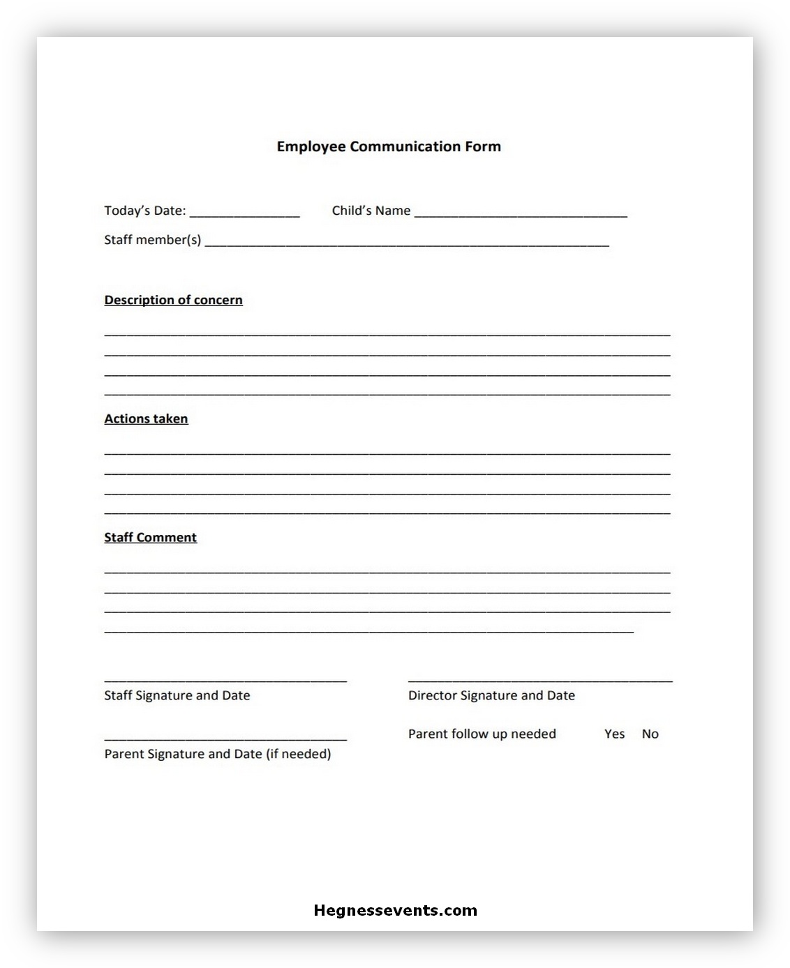 Employee Communication Form
