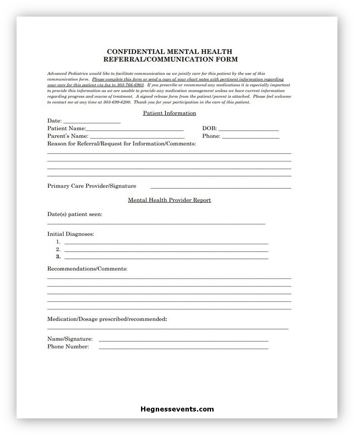 Health Communication Form