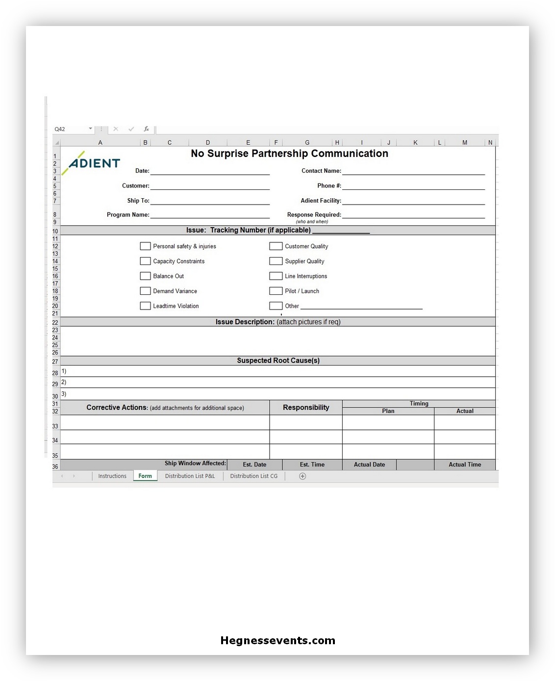 Partnership Communication Form