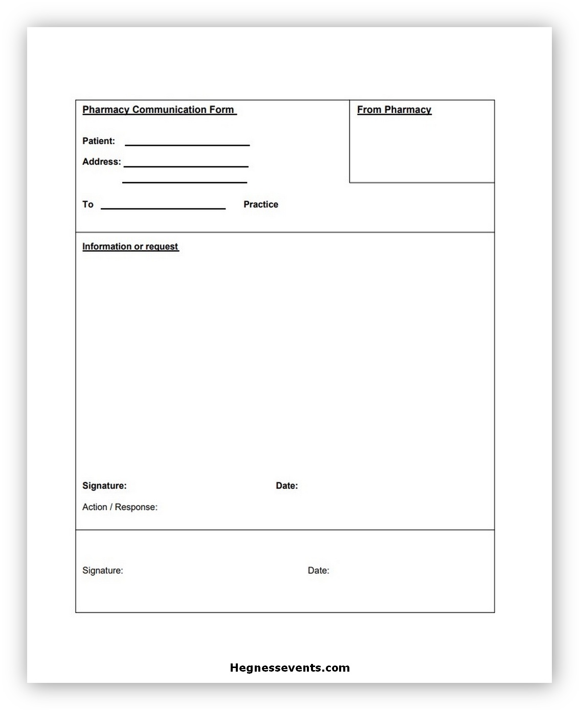 Pharmacy Communication Form