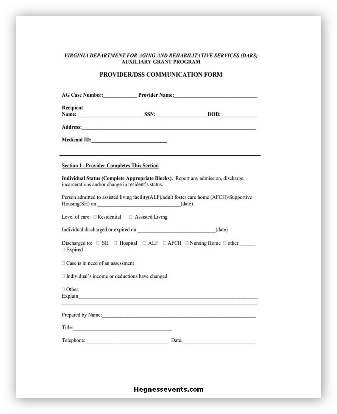 Providers Communication Form