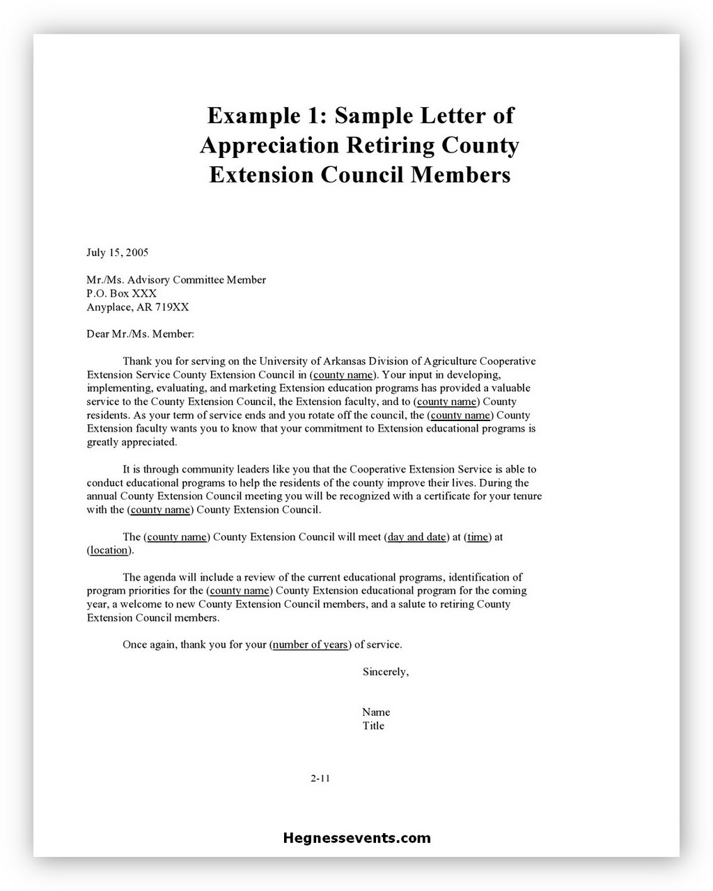Appreciation Letter Example 03