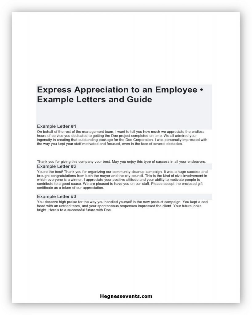 32+ Best Appreciation Letter Template and Writing Tips - hennessy events