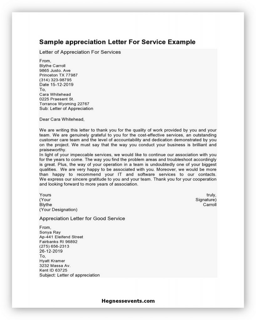 32+ Best Appreciation Letter Template and Writing Tips - hennessy events