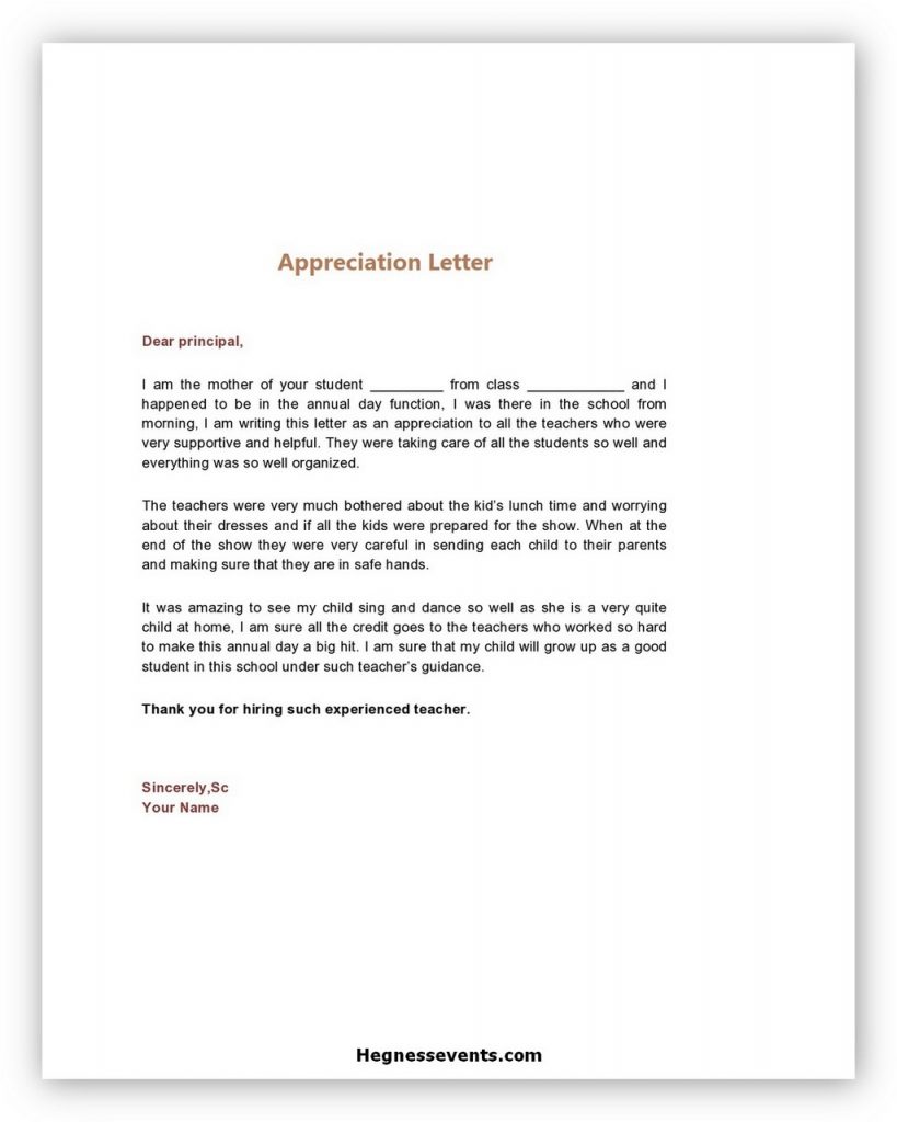 32+ Best Appreciation Letter Template and Writing Tips - hennessy events