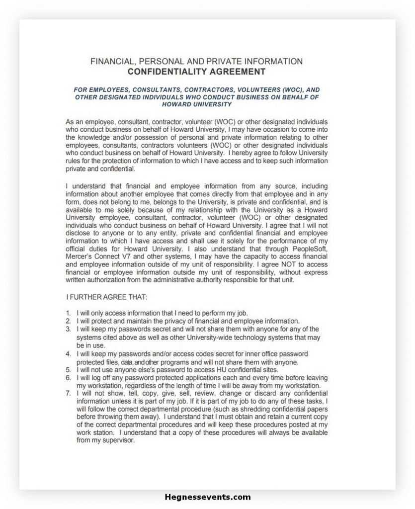 Human Resources Confidentiality Agreement
