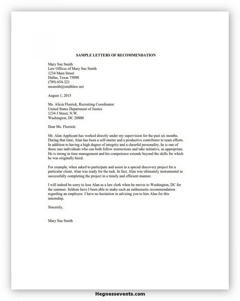 10 Best Law School Recommendation Letter Sample And How To Get It 