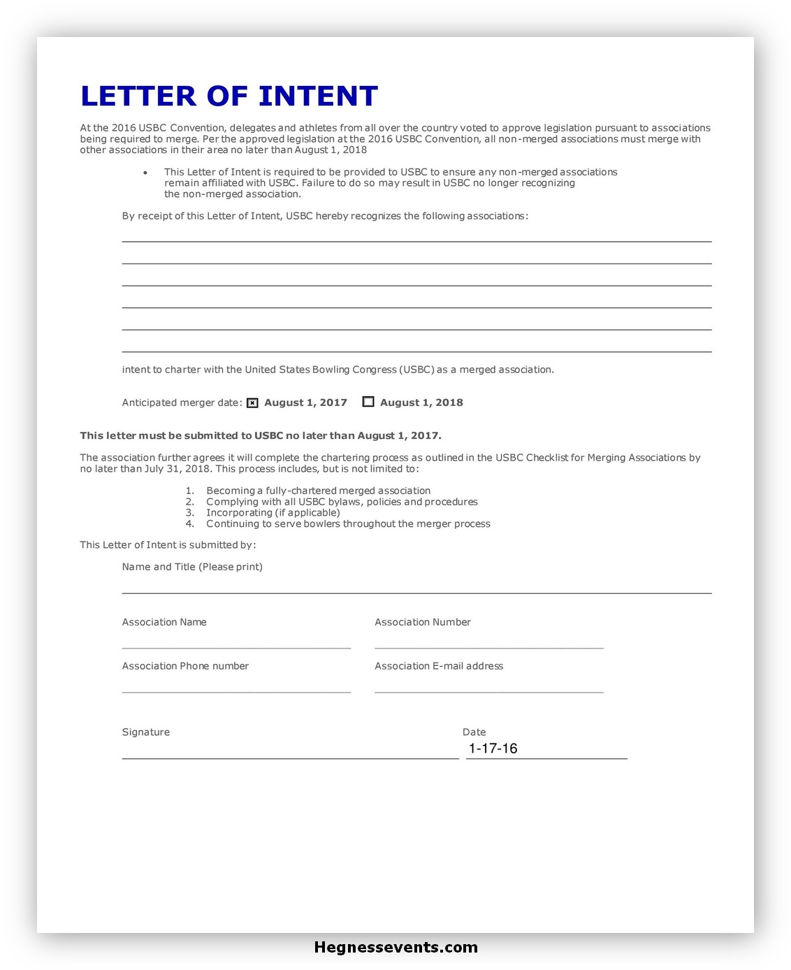 Letter of Intent Template 01