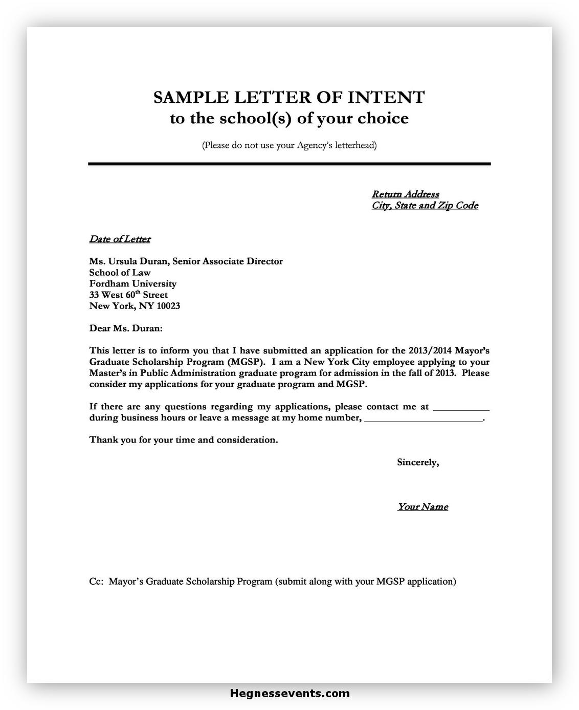 Letter of Intent Template 03