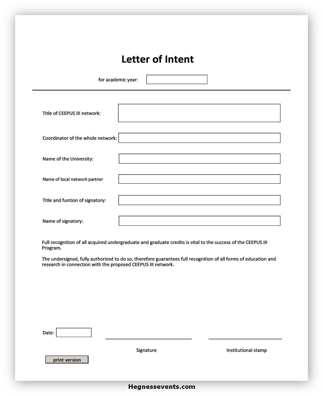 Letter of Intent Template 05