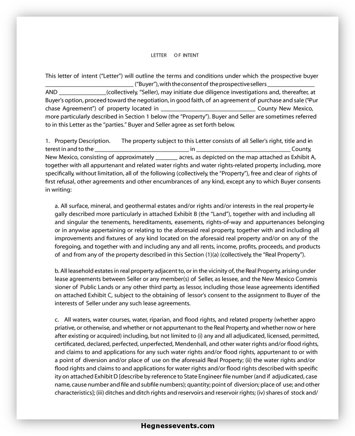 Letter of Intent Template 10