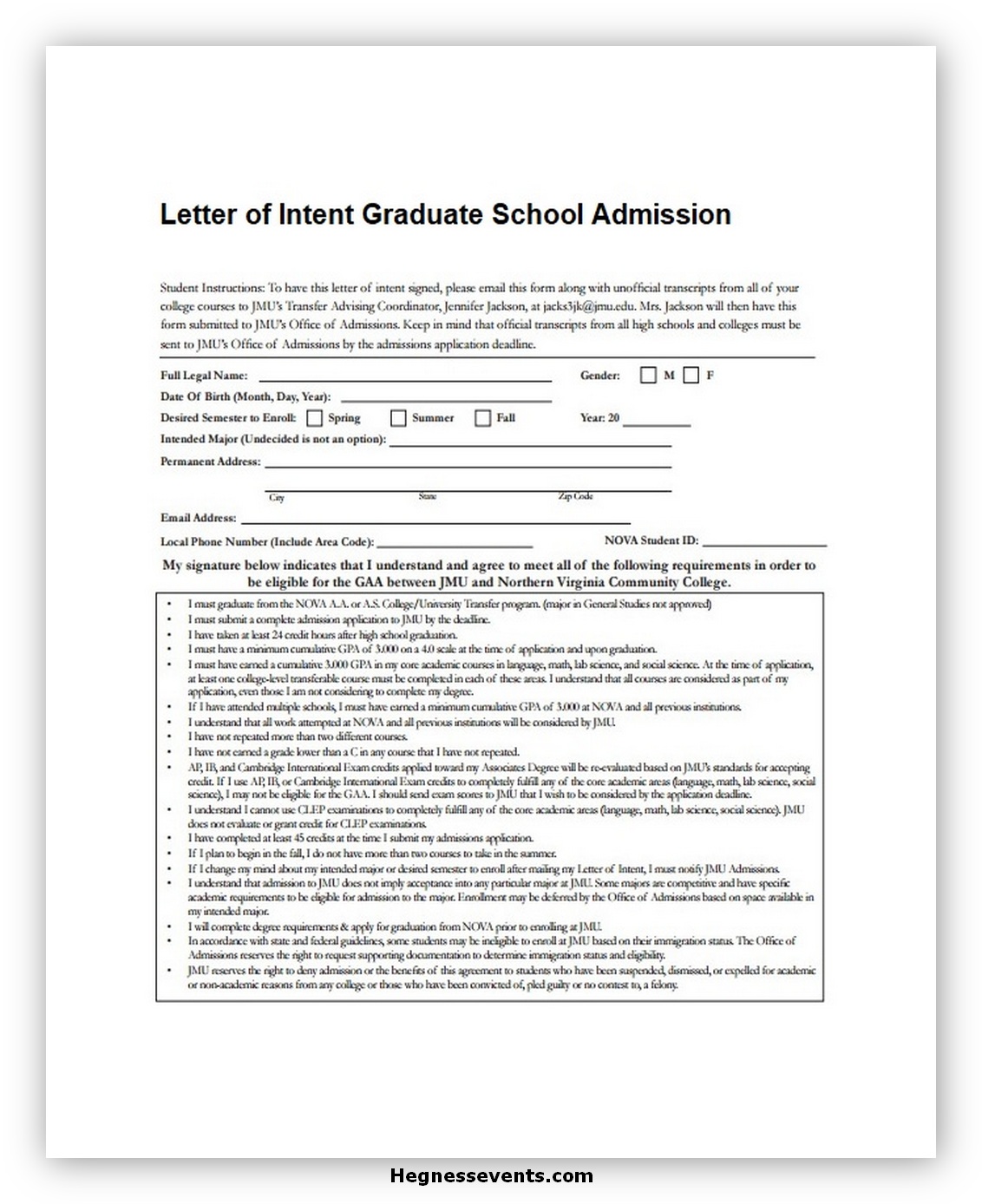 Letters of Intent Graduate School 03