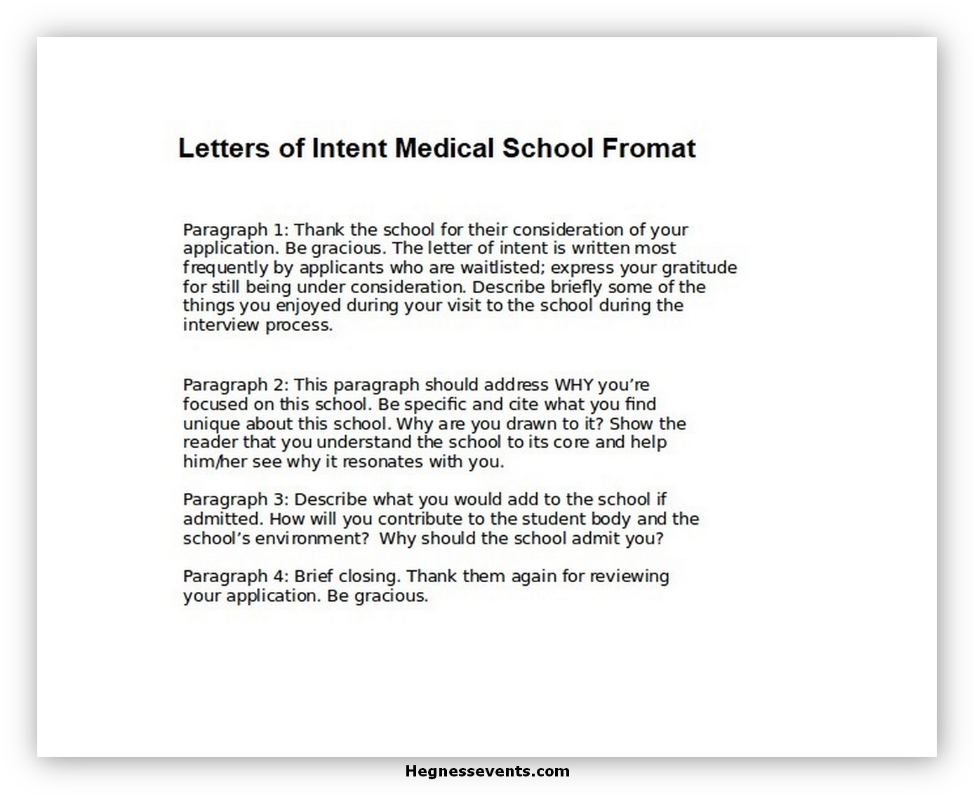 Letters of Intent Medical School 06