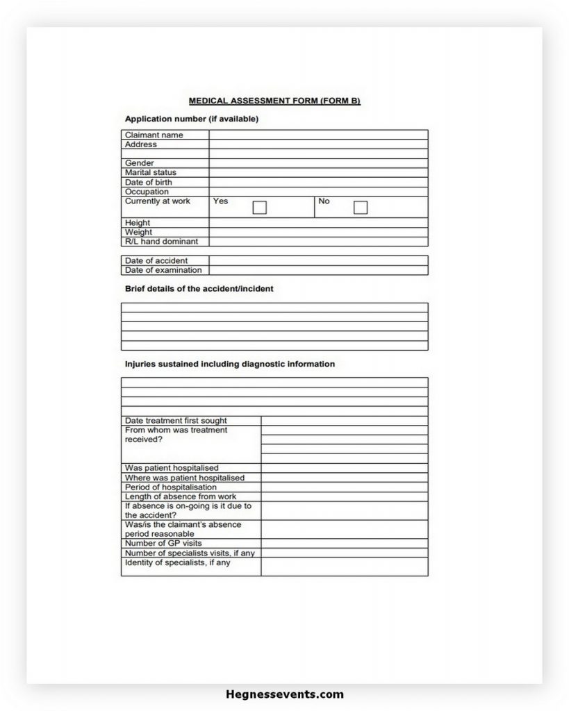 Medical Assessment Form
