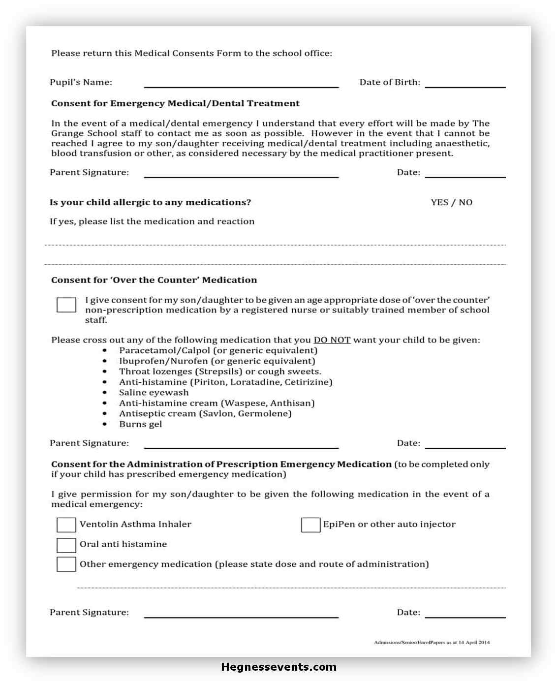 Medical Consent Form Template 10