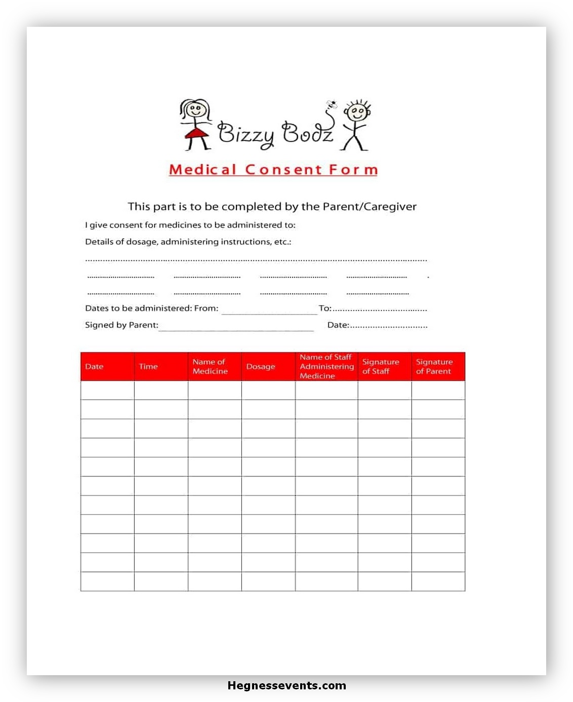 Medical Consent Form for A Child 01