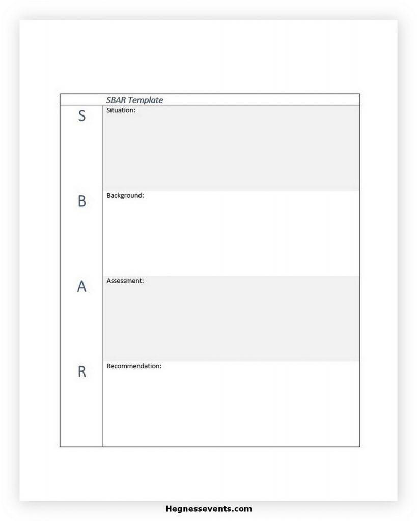 SBAR Template PDF