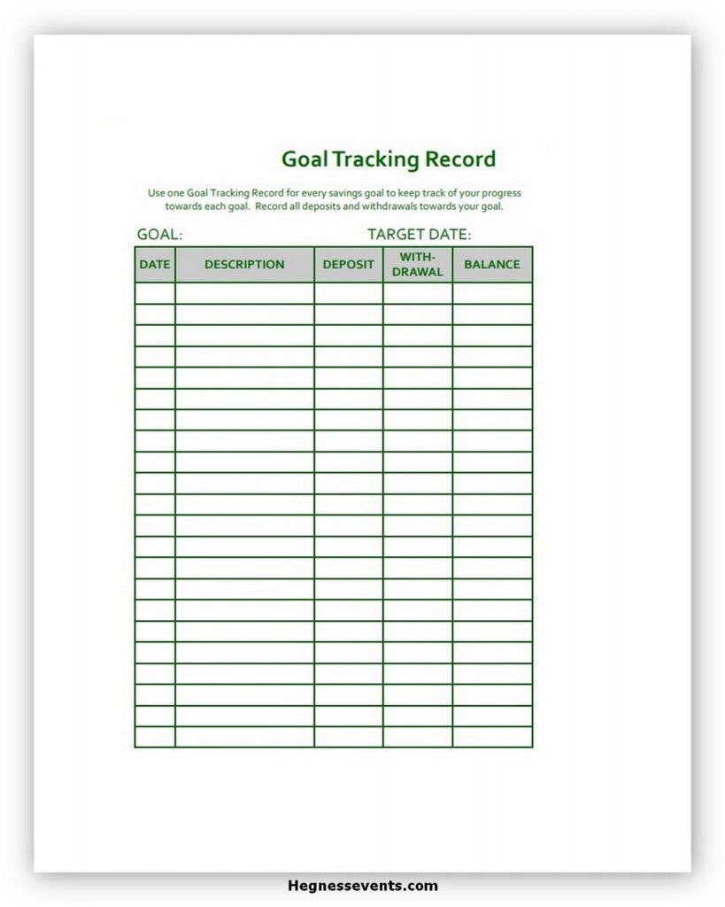 Savings goal tracker excel template