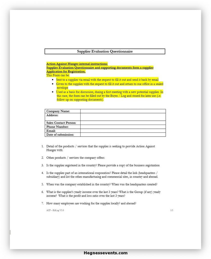 Supplier Evaluation Form 04