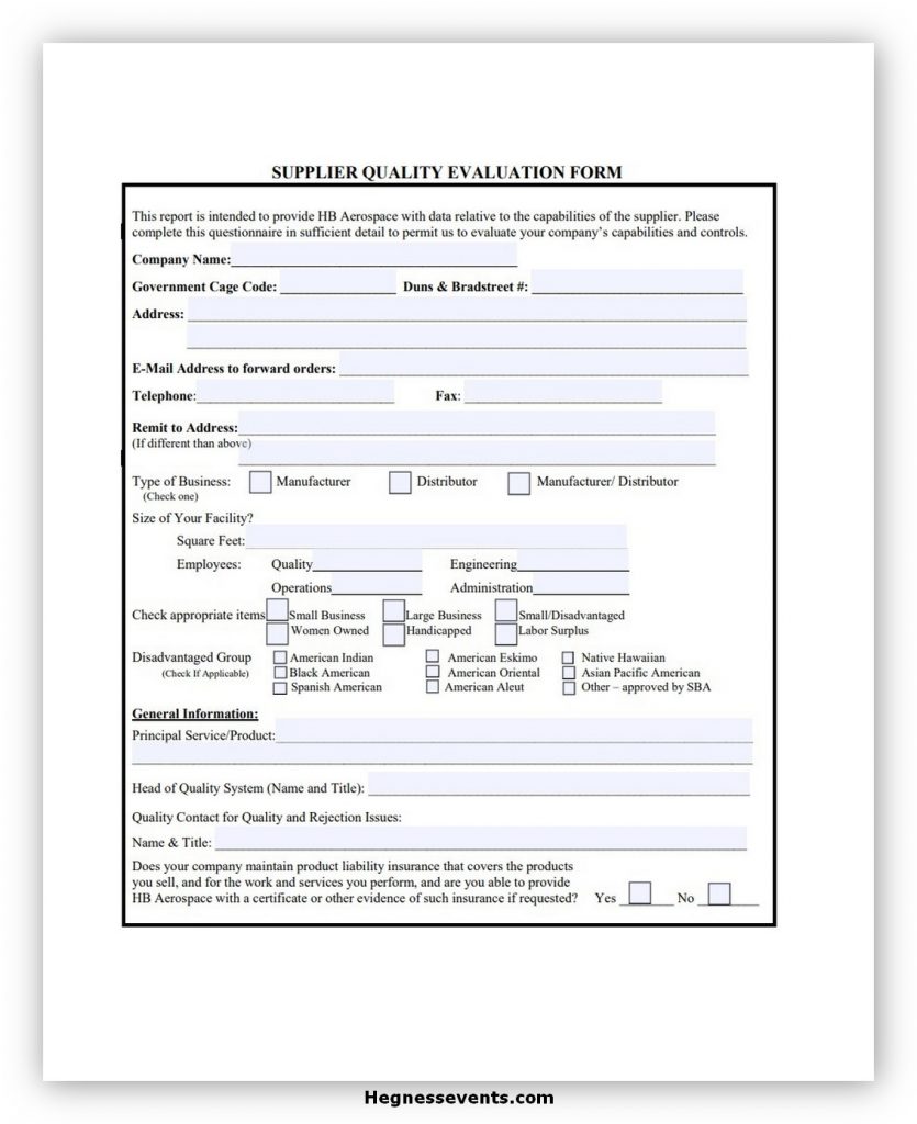 Supplier Evaluation Form 05