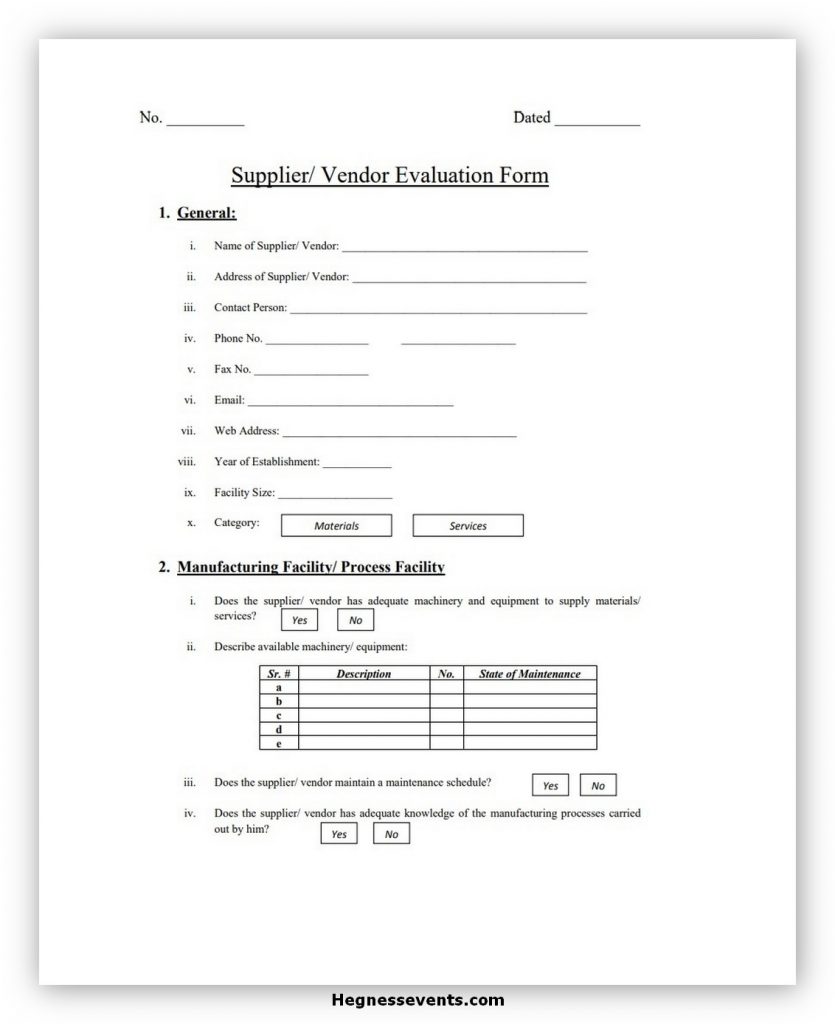 Supplier Evaluation Form 08